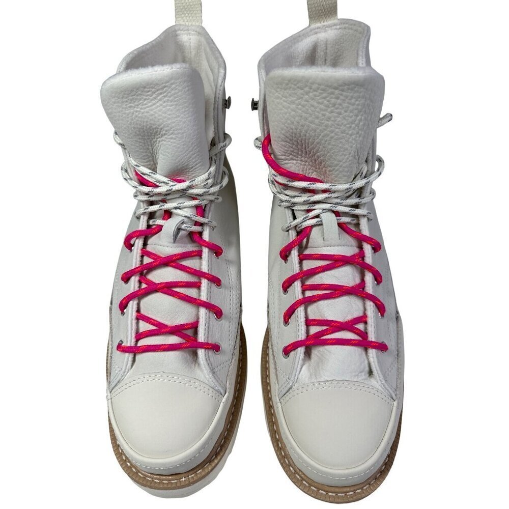 Converse Chuck Taylor All Star Shoes Womens Size 10 White Leather High Top Boots - Picture 4 of 16